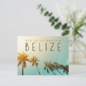 Carte Postale Faire-part Mariage sur la plage au Belize, Enregistrez la dat (Debout devant)