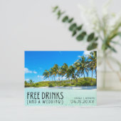 Carte Postale Faire-part Mariage sur la plage, boissons offertes, Save the (Debout devant)