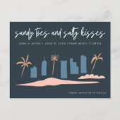 Carte Postale Faire-part Mariage sur la plage en Floride, Enregistrez la da (Devant)