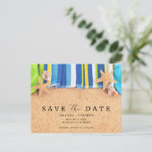 Carte Postale Faire-part Mariage sur la Plage Enregistrer la Date (Debout devant)