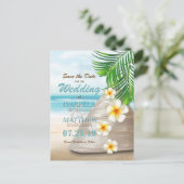 Carte Postale Faire-part Mariage sur la plage pour M. et Mme, Save the Date (Debout devant)