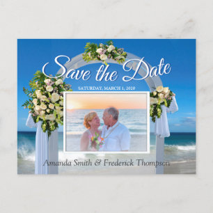 Carte Postale Faire-part Mariage sur la Plage Sauvegarder la Date
