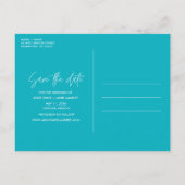 Carte Postale Faire-part Mariage sur la plage tropicale Sauvegarder la date (Dos)