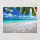 Carte Postale Faire-part Mariage sur la plage tropicale Sauvegarder la date (Devant)