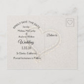 Carte Postale Faire-part Mariage Thème Dollar de Plage Sableux Enregistrer  (Dos)