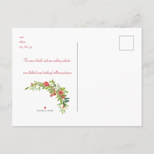 Carte Postale Faire-part Mariage toscan Love & Good Vibes Enregistrer la da (Dos)