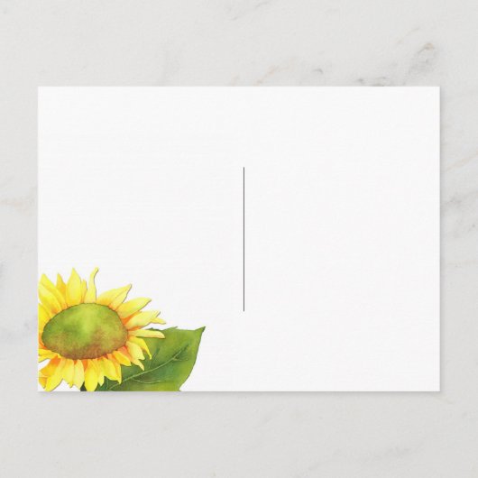 Carte Postale Faire-part Mariage Tournesol d'Automne Enregistrer la Date (Dos)