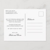 Carte Postale Faire-part Mariage traditionnel noir et blanc, enregistrez la (Dos)