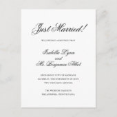 Carte Postale Faire-part Mariage traditionnel noir et blanc Formal élégant (Devant)