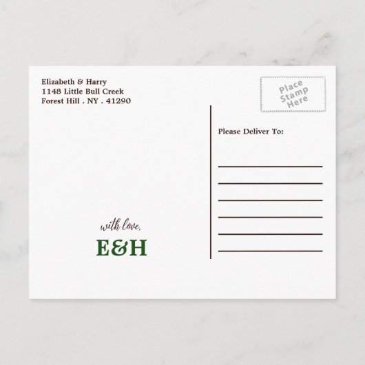 Carte Postale Faire-part Mariage Tropical Monstera Beach Enregistrer la dat (Dos)