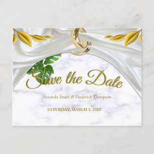 Carte Postale Faire-part Mariage Tropical Romantique Enregistrer la Date