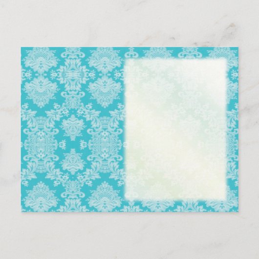 Carte Postale Faire-part Mariage turquoise à cheval Turquoise Enregistrer l (Dos)