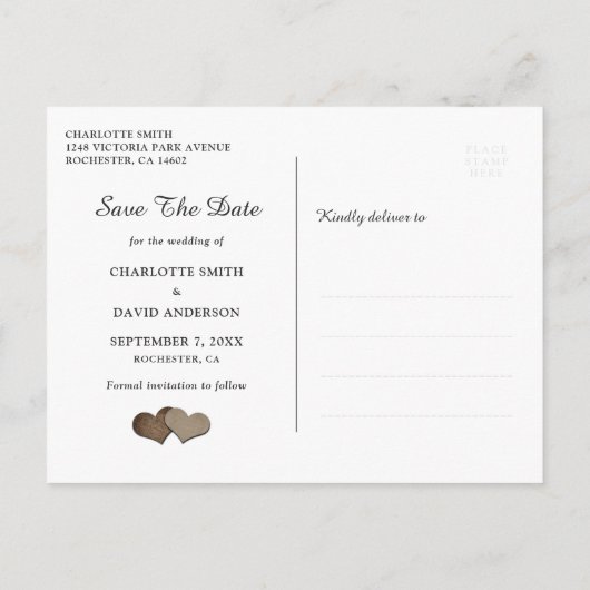 Carte Postale Faire-part Mariage turquoise Tournesol Enregistrer La Date Ca (Dos)