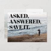 Carte Postale Faire-part Mariage typographique audacieux et audacieux Enreg (Devant / Derrière)