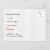 Carte Postale Faire-part mariage vegas 3 as rouge enregistrer la date (Dos)