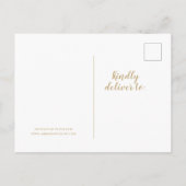 Carte Postale Faire-part Mariage vert et or Enregistrer la date (Dos)