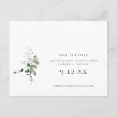 Carte Postale Faire-part Mariage vert Eucalyptus Enregistrer la date (Devant)