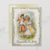 Carte Postale Faire-part Mariage victorien Enregistrer la date (Devant / Derrière)