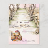 Carte Postale Faire-part Mariage vinicole Rustique Chic Grapevine inspiré (Devant)