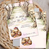 Carte Postale Faire-part Mariage vinicole Rustique Chic Grapevine inspiré
