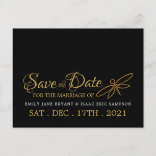 Carte Postale Faire-part Mariage Vintage Papillon Dragon Save the Date en f