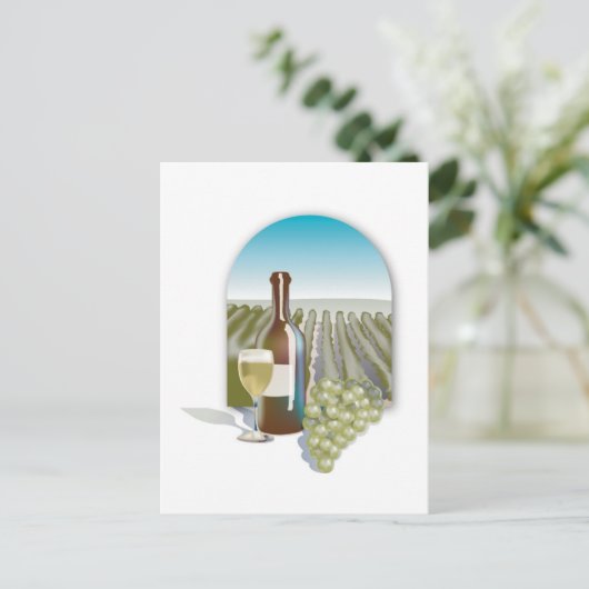 Carte Postale Faire-part Mariages campagnards À Vins Thème À Vins Enregistr (Debout devant)