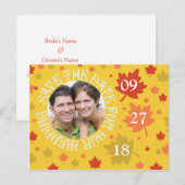 Carte Postale Faire-part Mariages d'automne Enregistrer Les Dates Couleurs  (Devant / Derrière)