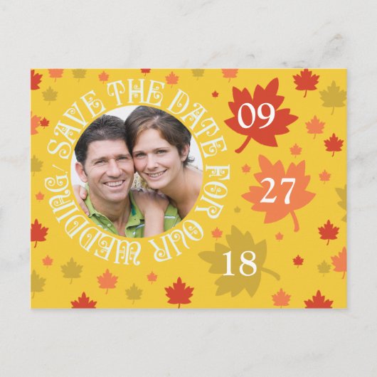 Carte Postale Faire-part Mariages d'automne Enregistrer Les Dates Couleurs  (Devant)