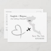 Carte Postale Faire-part Mariages de Destination Corfou Grèce Sauvegarder L (Devant / Derrière)