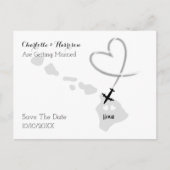 Carte Postale Faire-part Mariages de Destination Hawaii Enregistrer la Date (Devant)