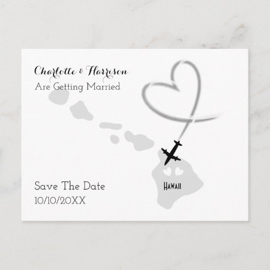 Carte Postale Faire-part Mariages de Destination Hawaii Enregistrer la Date (Devant)