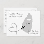 Carte Postale Faire-part Mariages de Destination Sainte-Lucie Sauvegarder l (Devant / Derrière)