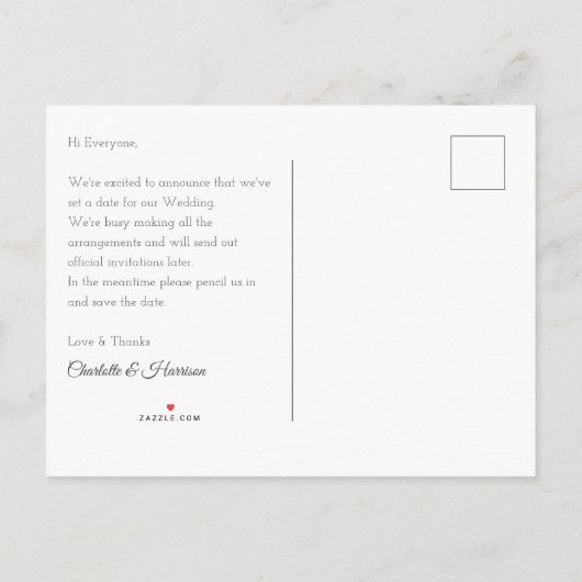 Carte Postale Faire-part Mariages de Destination Sainte-Lucie Sauvegarder l (Dos)