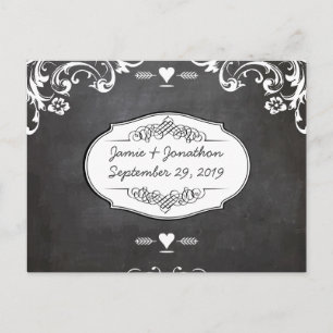 Carte Postale Faire-part Mariages de typographie sur tableau noir
