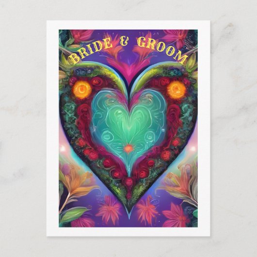 CARTE POSTALE FAIRE-PART  MARIE ET MARIÉ   (Devant)