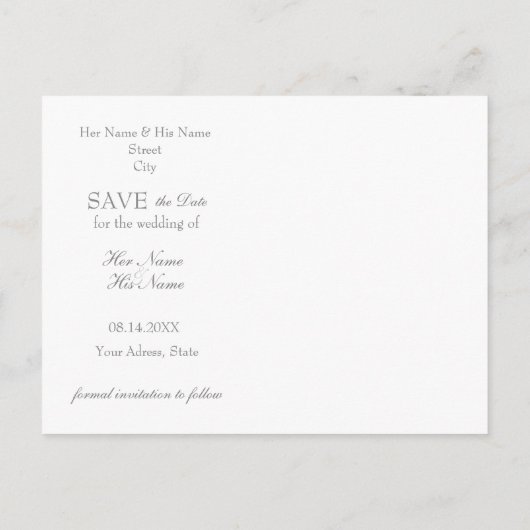 Carte Postale Faire-part Mariée Diamond Ring Mariage Enregistrer la date (Dos)