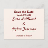 Carte Postale Faire-part Mariée et mariée personnalisée Enregistrer la date (Devant)