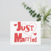 Carte Postale Faire-part Mariés à cœur rouge (Debout devant)