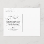 Carte Postale Faire-part Mariés à l'aquarelle Ivory Peony et Rose (Dos)