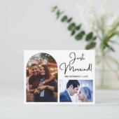 Carte Postale Faire-part Mariés à peine Arche moderne 2 Collage photo (Debout devant)