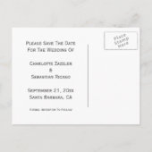 Carte Postale Faire-part Mariés à vélo en tandem mignon pour mariage (Dos)