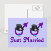 Carte Postale Faire-part Mariés avec élégance Gay Masculin (Devant / Derrière)