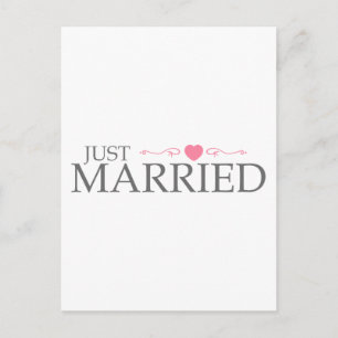 Carte Postale Faire-part Mariés (Cœur Rose)