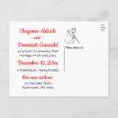 Carte Postale Faire-part Mariés depuis peu Mariée Marié Cartoon Noir Rouge (Dos)