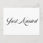 Carte Postale Faire-part Mariés Élégant Gras Calligraphie Juste Mariés (Devant)
