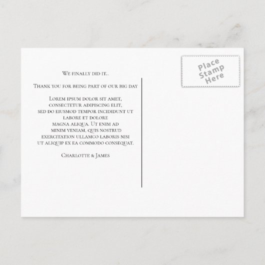 Carte Postale Faire-part Mariés Enfin Après une Attente - Mariage Reporté (Dos)