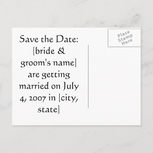 Carte Postale Faire-part Mariés & Jeunes mariés Sauvegarder la date - Maria (Dos)