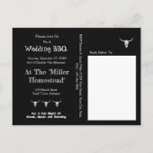 Carte Postale Faire-part Mariés Manger Boire à l'occidentale Noir et Blanc (Dos)