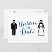 Carte Postale Faire-part Mariés ne plus sauvegarder la date (Devant / Derrière)