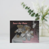 Carte Postale Faire-part Mariés Ours (Debout devant)